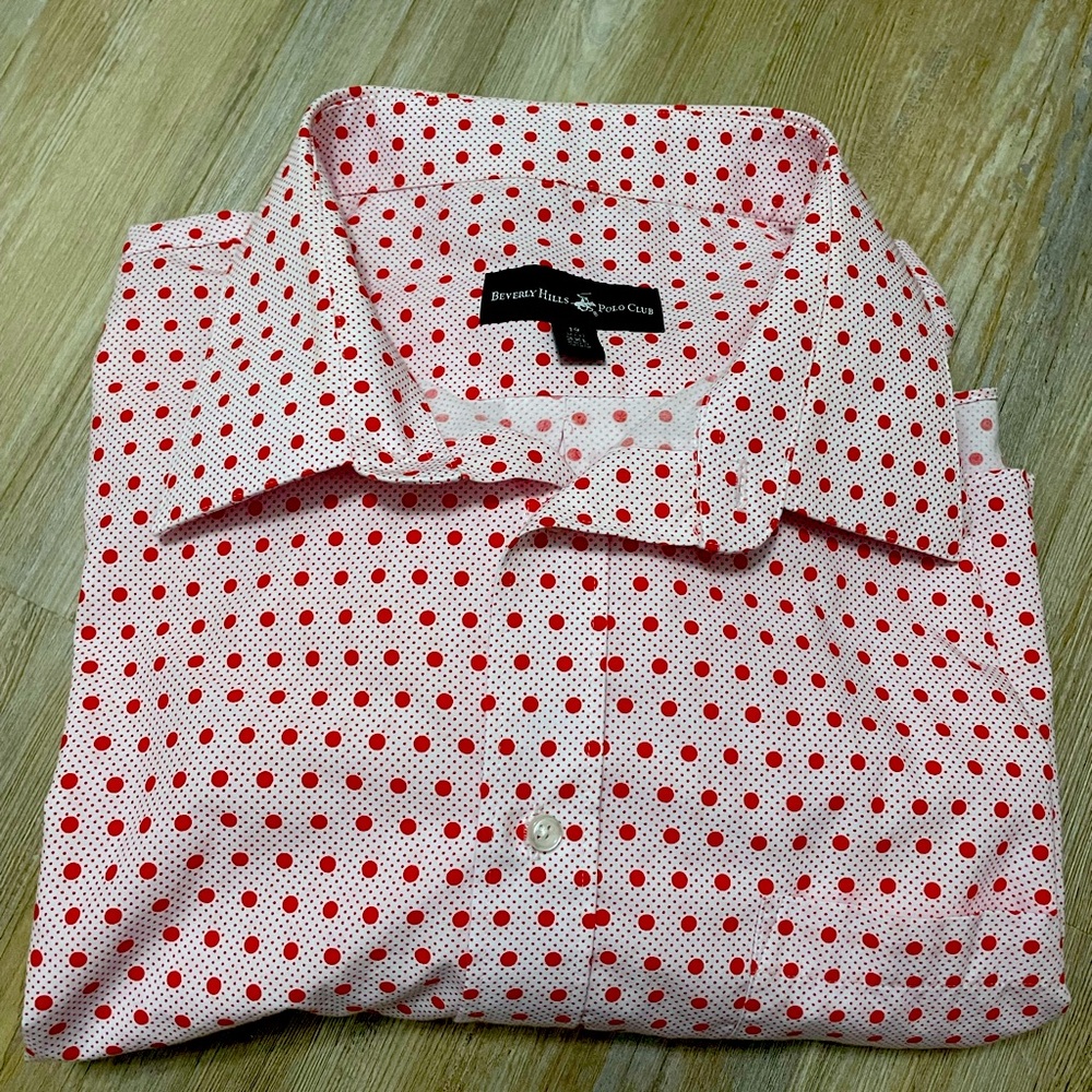 Red & white polka dots shirt